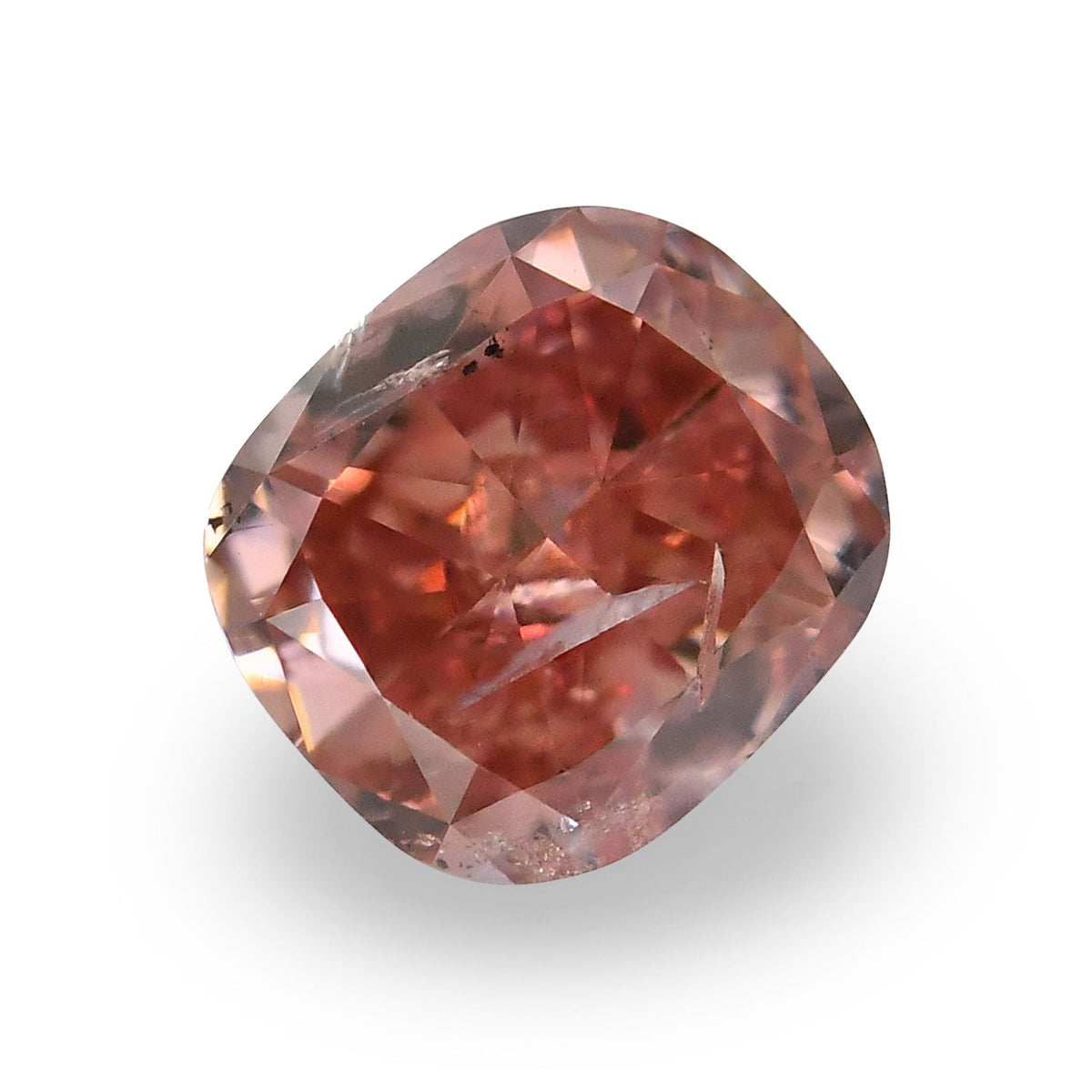 0.47 Carat Fancy Deep Pink Cushion Diamond (I1) GIA