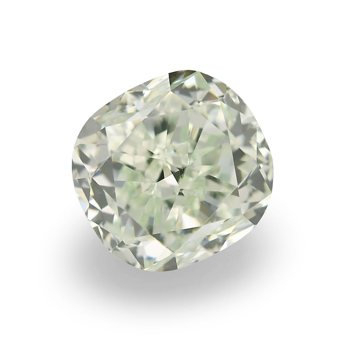 0,52 Karat Fancy Green Cushion Diamond (SI2) GIA