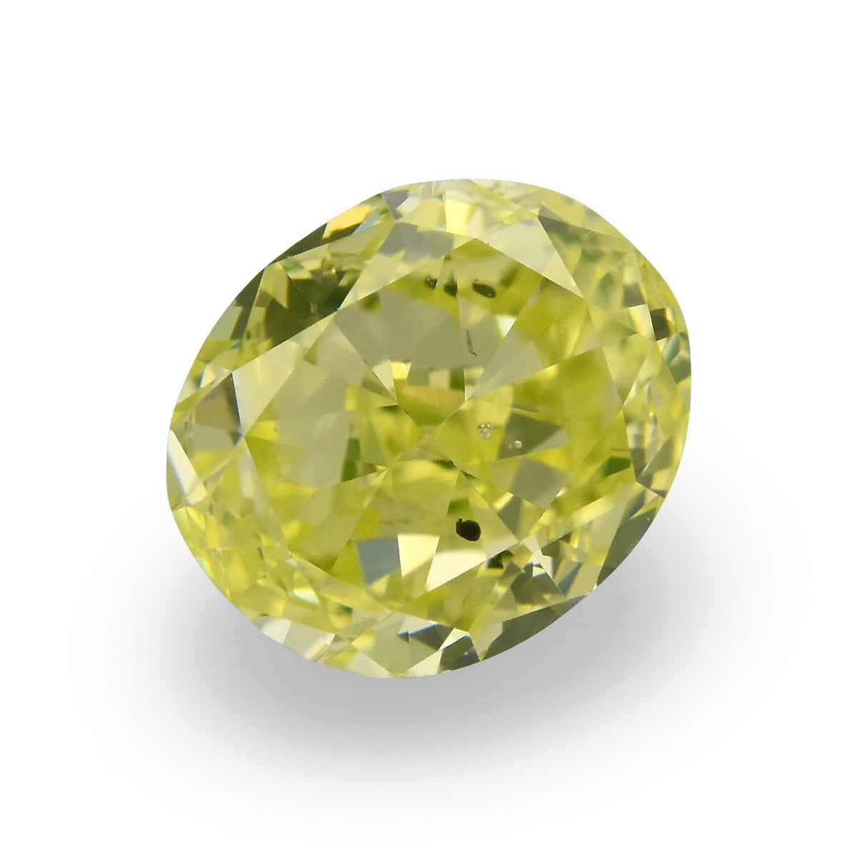 0.45 Carat Fancy Intense Green Yellow Oval Diamond SI2 GIA