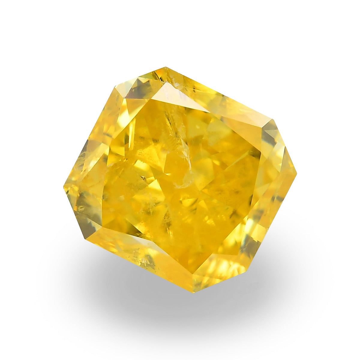 2.31 Carat Fancy Vivid Yellow Radiant Diamond (I1) GIA