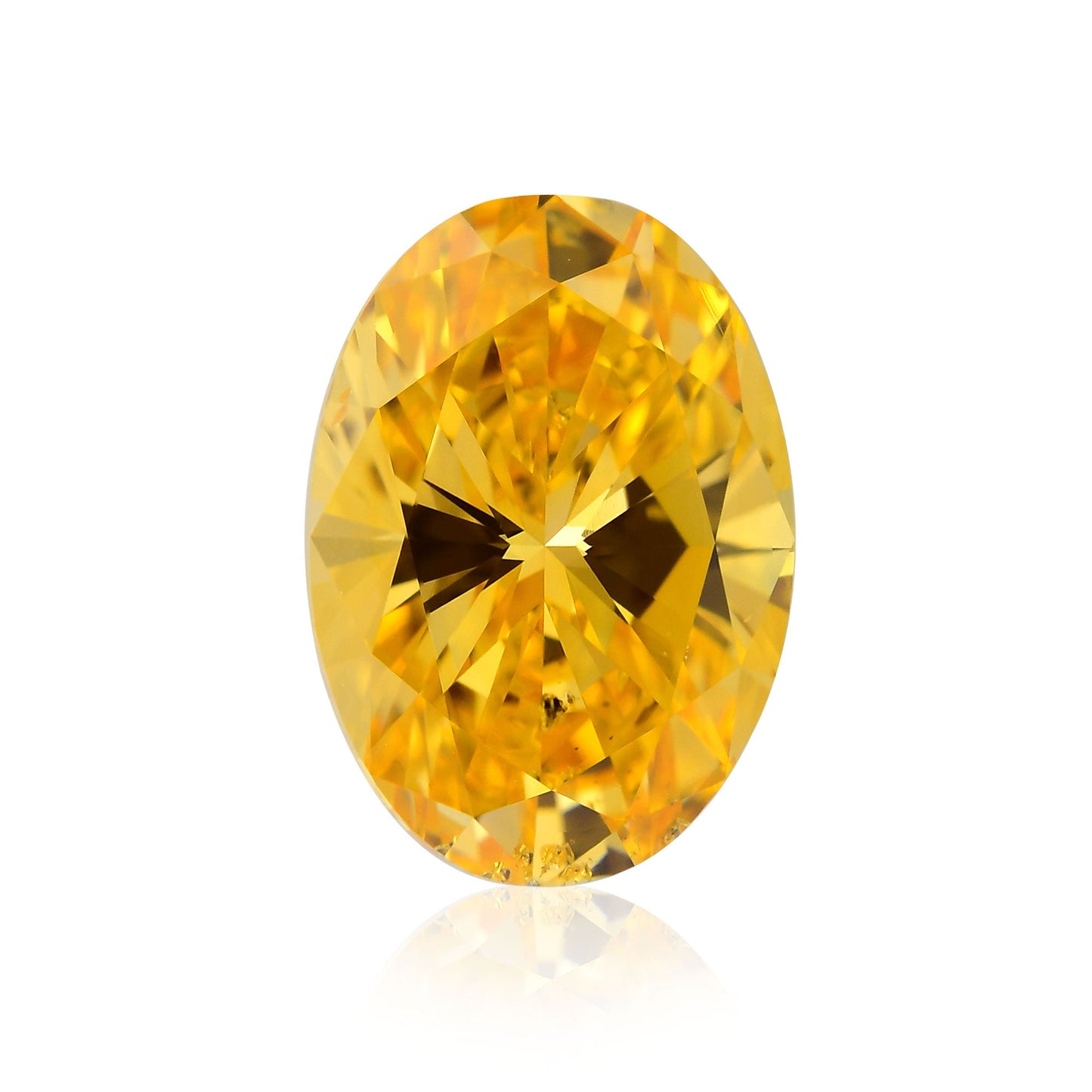 1,77 Karat Fancy Vivid Yellow Orange Ovaler Diamant SI2 GIA