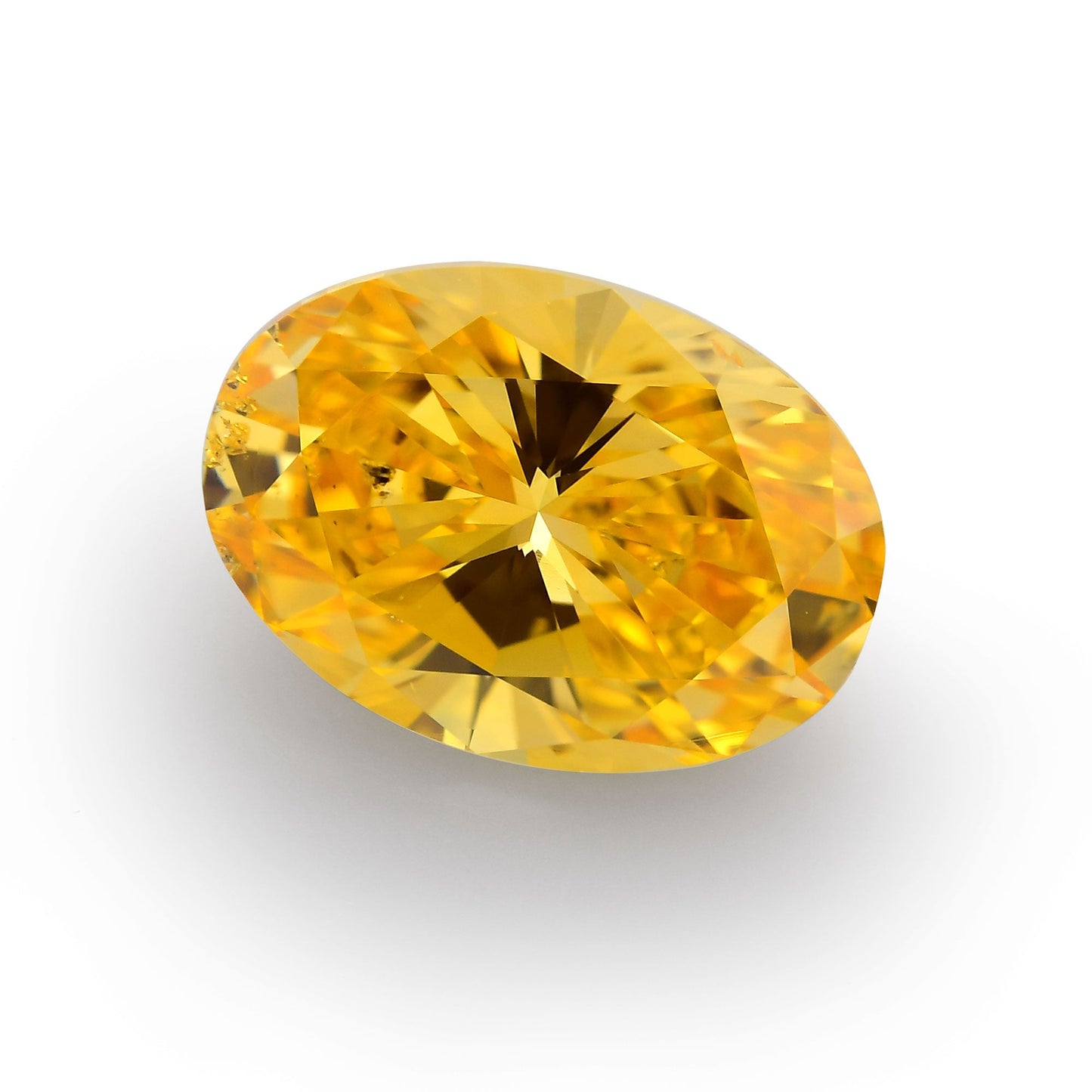 1,77 Karat Fancy Vivid Yellow Orange Ovaler Diamant SI2 GIA