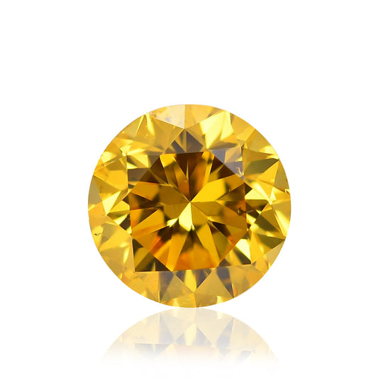 0,43 Karat Fancy Vivid Orange Yellow Brillant, runder Diamant, SI1, GIA