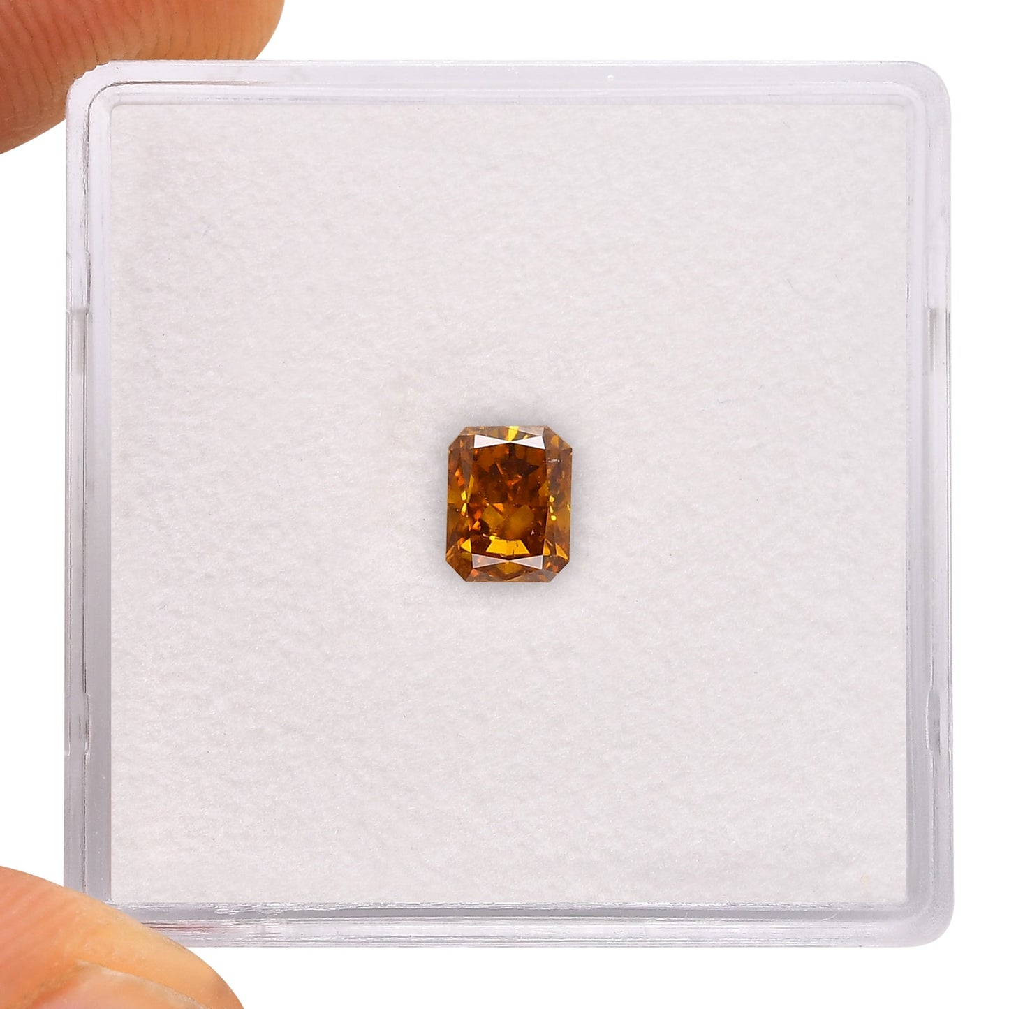 0,47 Karat Fancy Deep Brownish Yellowish Orange Radiant Diamant SI2 GIA