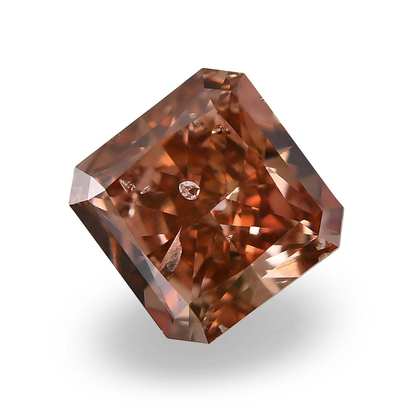 0,48 Karat Fancy Deep Orange Pink Radiant Diamant (I1) GIA