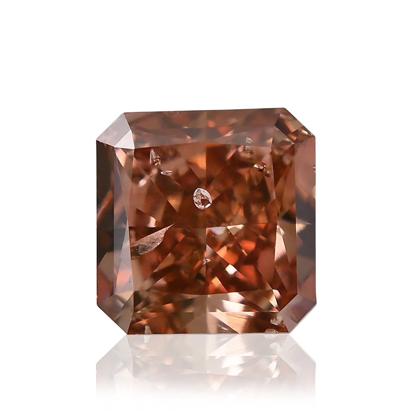 0,48 Karat Fancy Deep Orange Pink Radiant Diamant (I1) GIA