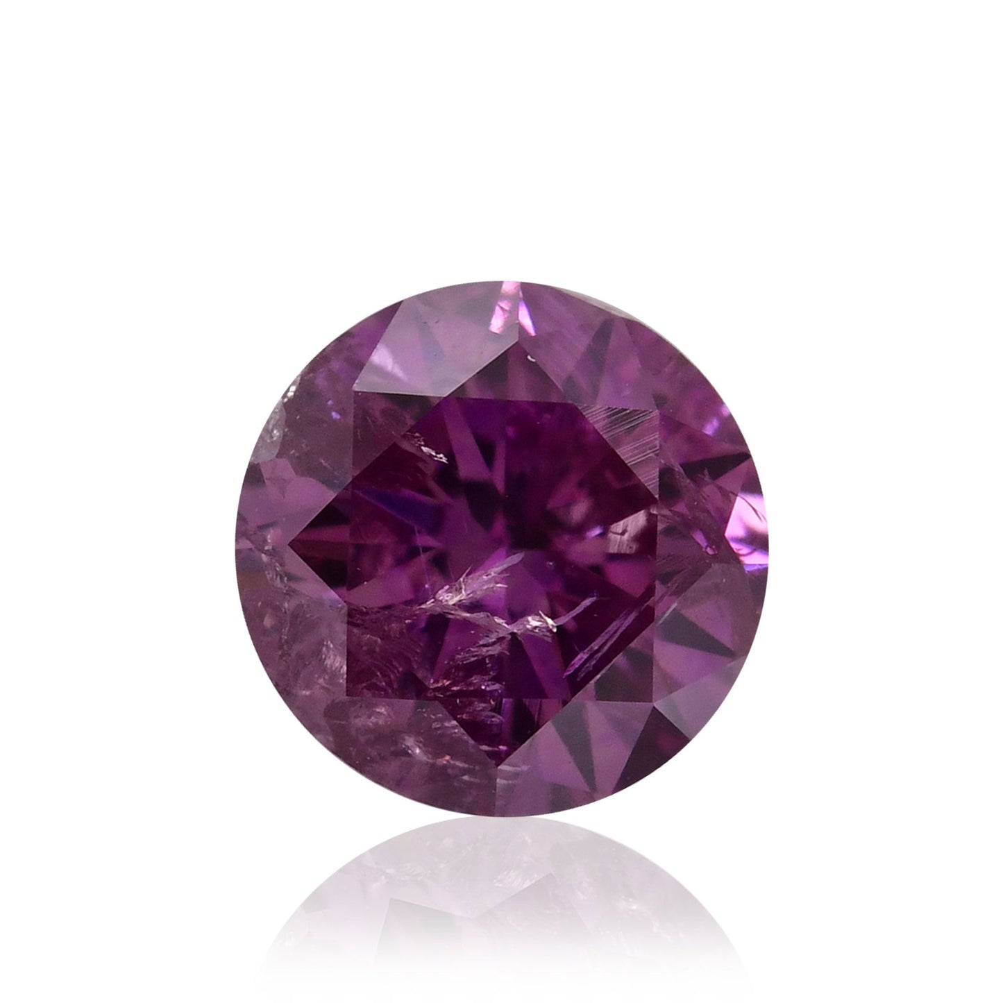 0,43 Karat Fancy Deep Pink Purple Rundbrillant (I2) GIA