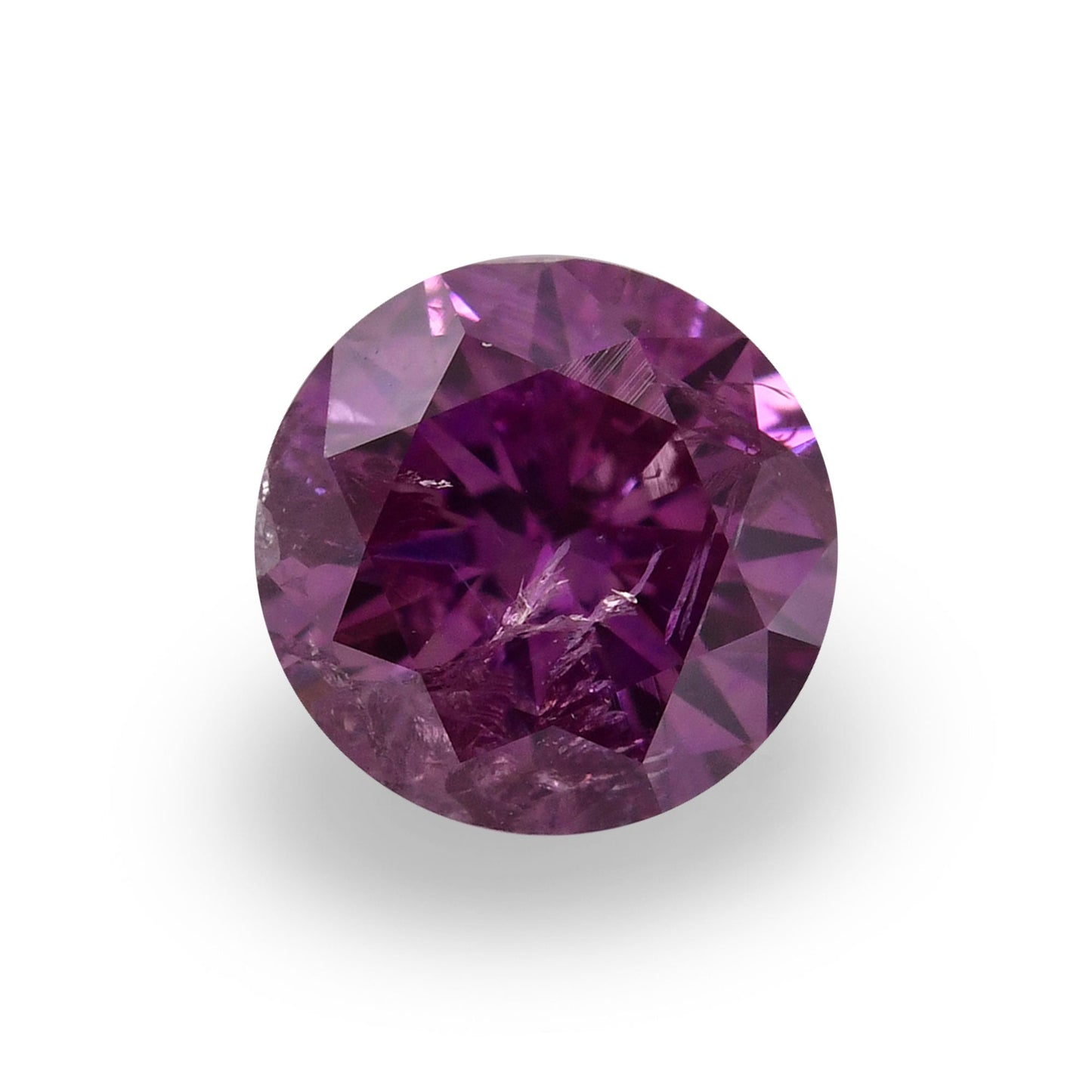 0,43 Karat Fancy Deep Pink Purple Rundbrillant (I2) GIA