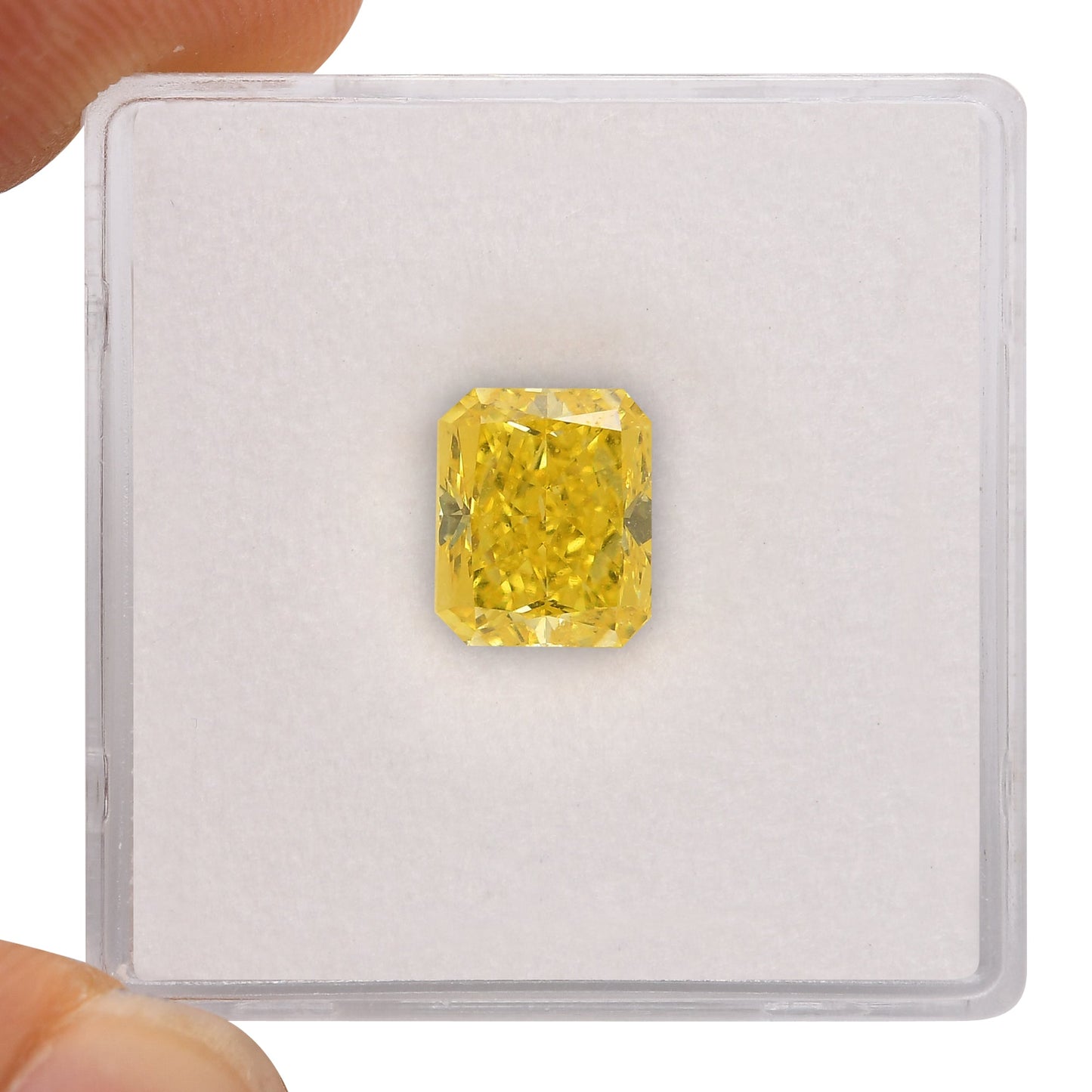 2.10 Carat Fancy Vivid Yellow Radiant Diamond SI2 GIA