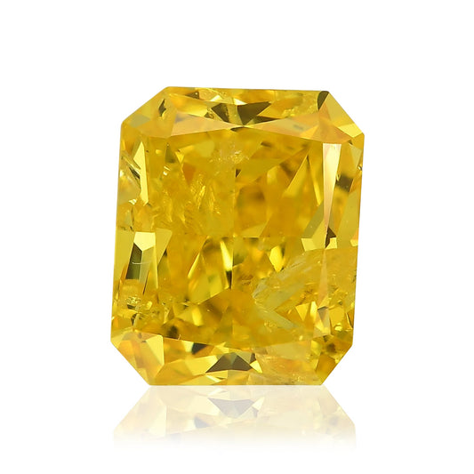 1,11 Karat Fancy Vivid Orange Yellow Radiant (I2) GIA