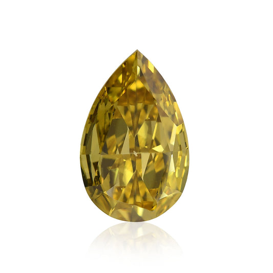 1,10 Karat Fancy Deep Brownish Greenish Yellow Birnenförmiger Diamant VS1 GIA