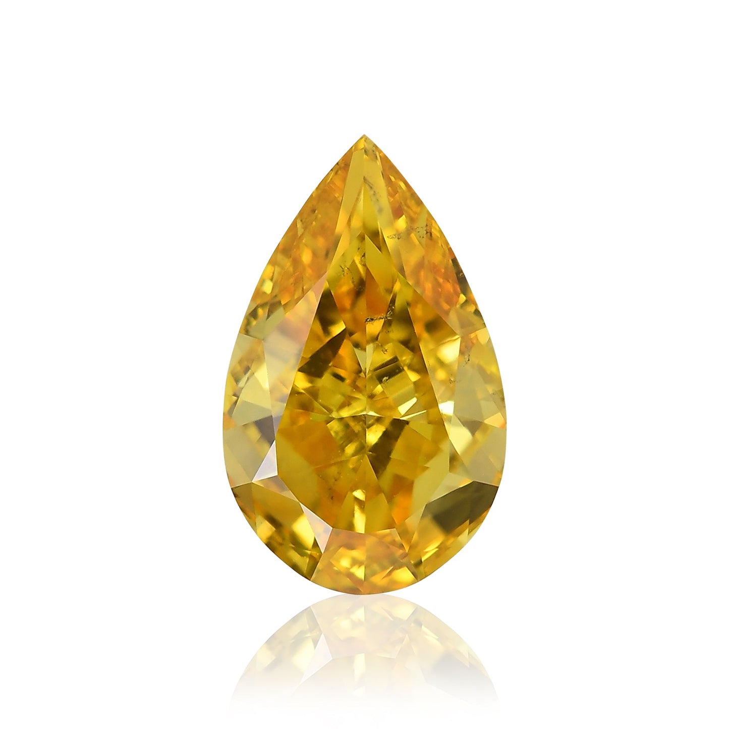 1,01 Karat Fancy Vivid Orange Yellow Birnenförmiger Diamant SI1 GIA