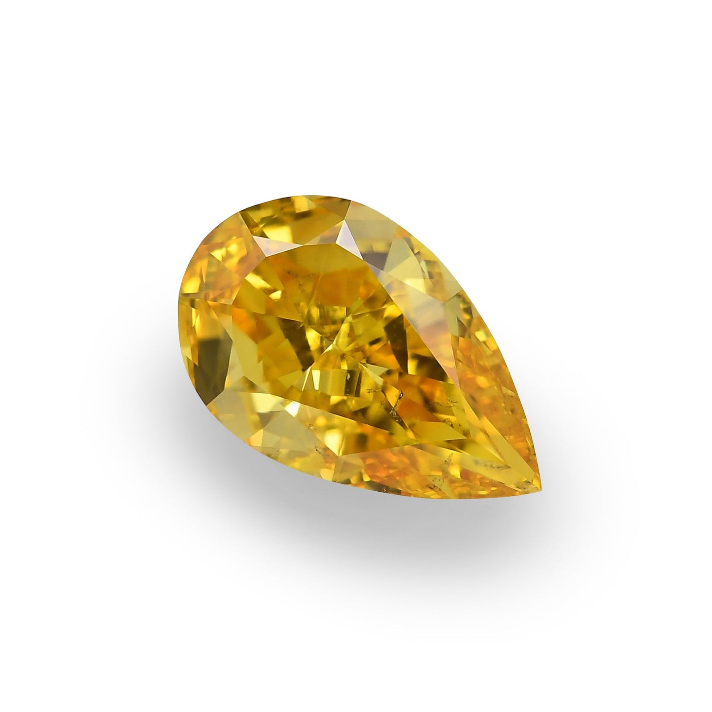1,01 Karat Fancy Vivid Orange Yellow Birnenförmiger Diamant SI1 GIA