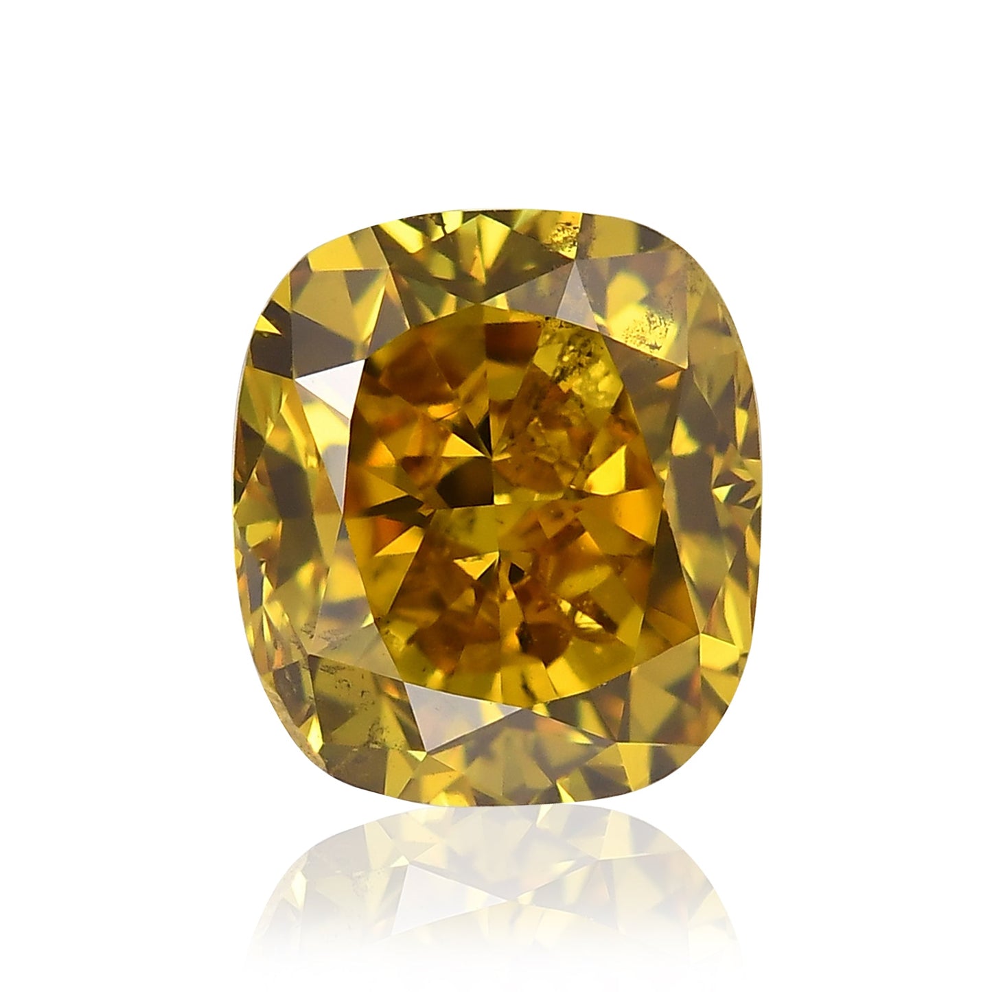1,01 Karat Fancy Deep Brownish Orangey Yellow Cushion Diamond SI2 GIA