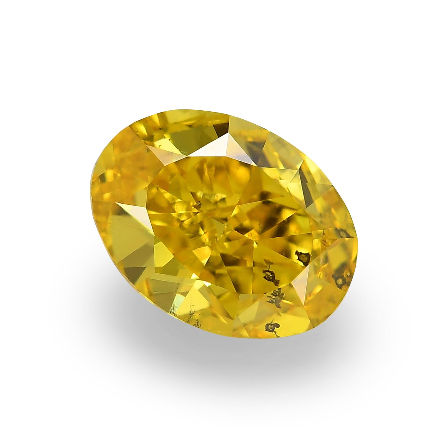 0,91 Karat Fancy Vivid Yellow Oval Diamond SI2 GIA
