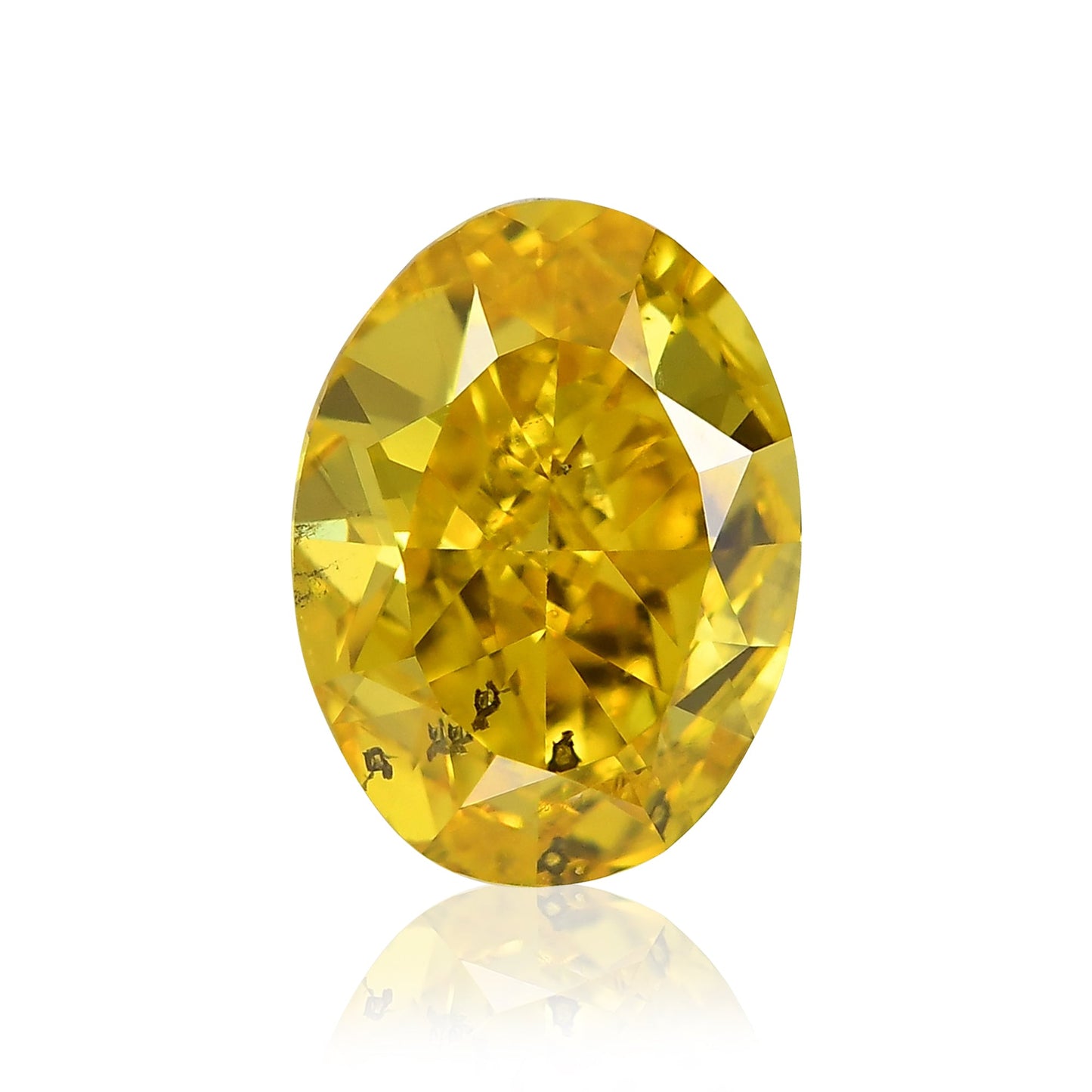 0,91 Karat Fancy Vivid Yellow Oval Diamond SI2 GIA