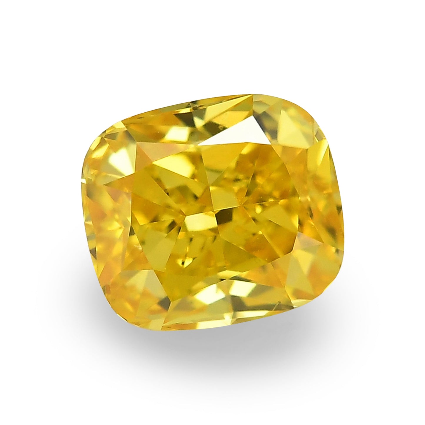 0,82 Karat Fancy Vivid Orange Yellow Cushion Diamond SI1 GIA