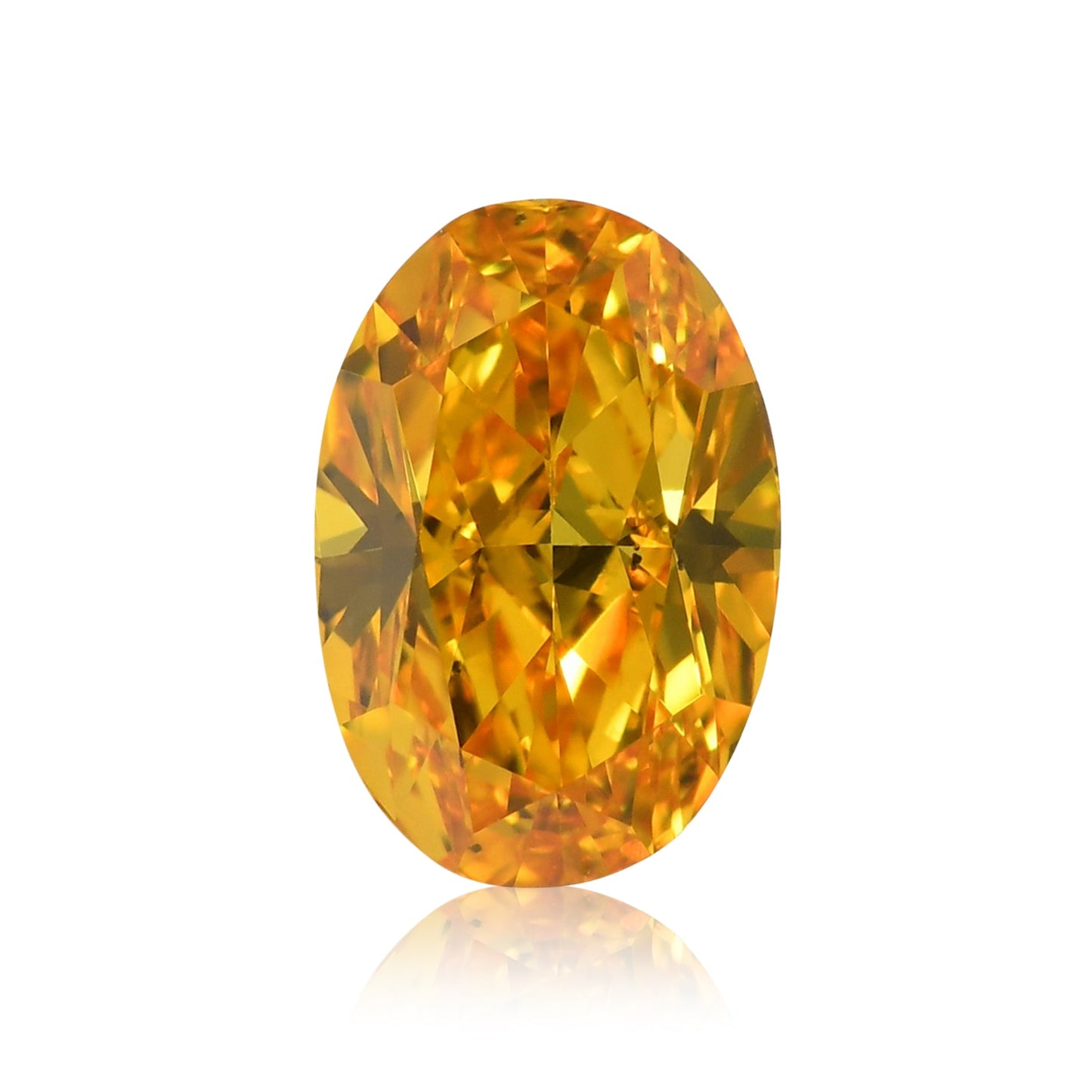 0,70 Karat Fancy Vivid Orange Yellow Ovaler Diamant SI1 GIA