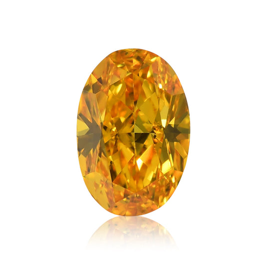 0.70 Carat Fancy Vivid Orange Yellow Oval Diamond SI1 GIA