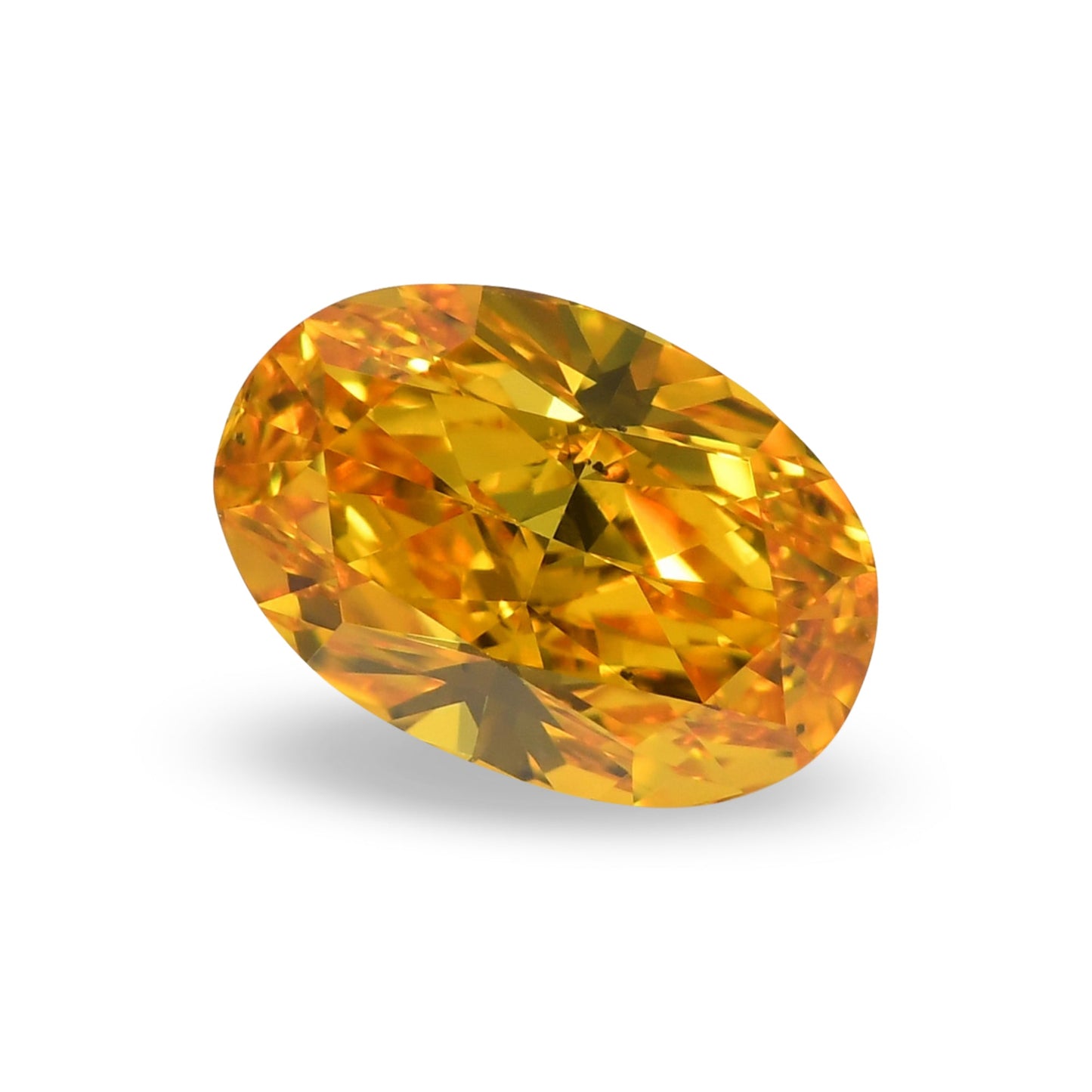 0,70 Karat Fancy Vivid Orange Yellow Ovaler Diamant SI1 GIA