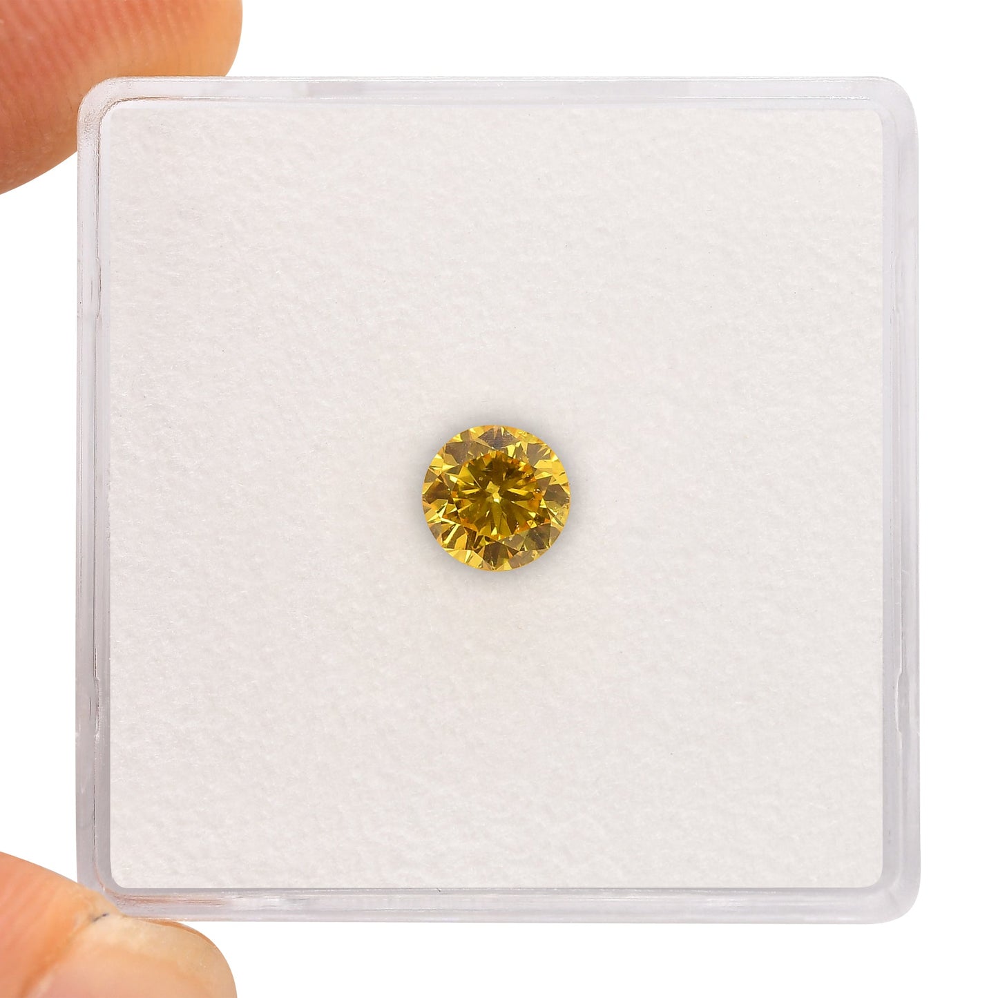0,51 Karat Fancy Vivid Orange Yellow Rundbrillanter Diamant SI1 GIA