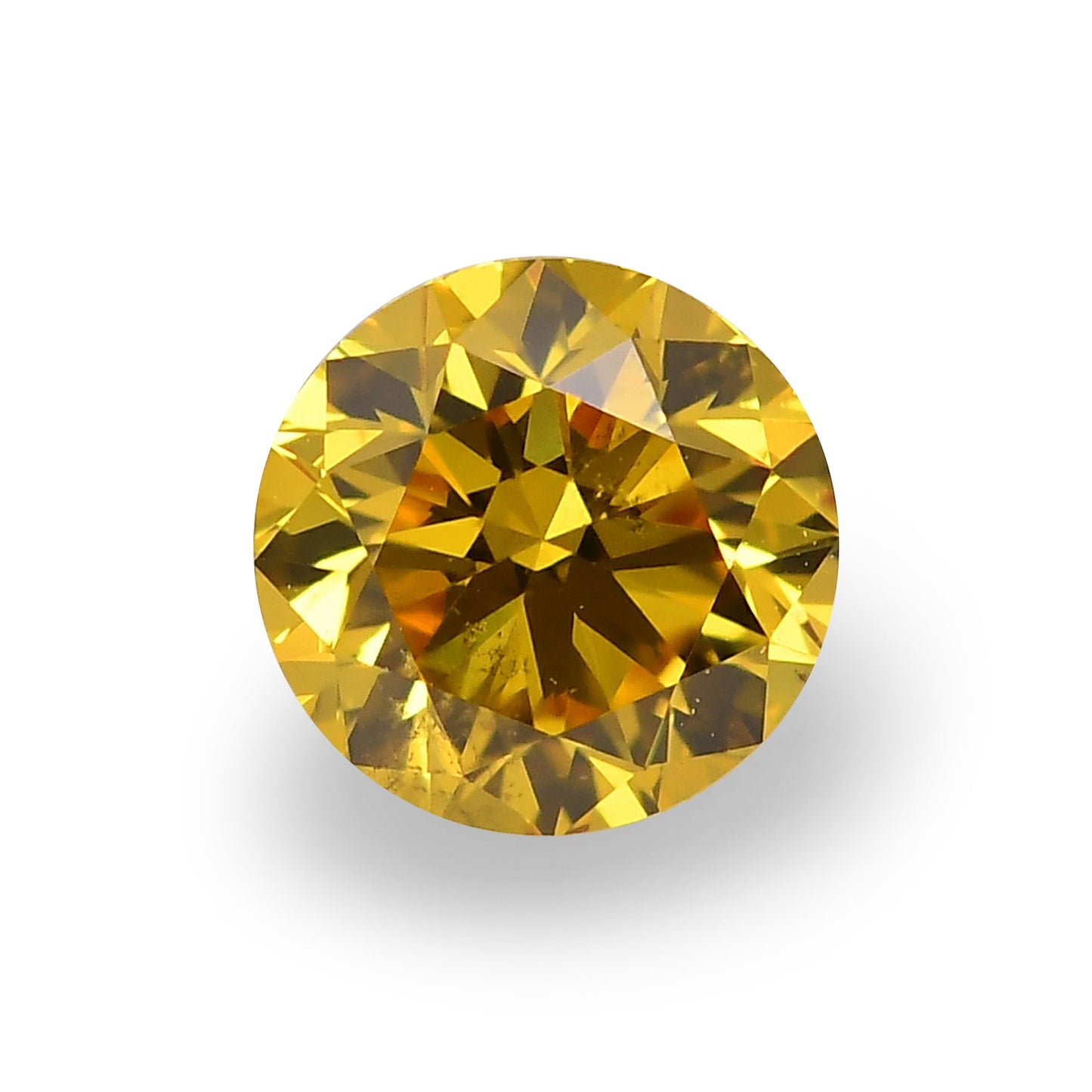 0.35 Carat Fancy Vivid Orangy Yellow Round Brilliant Diamond SI1 GIA