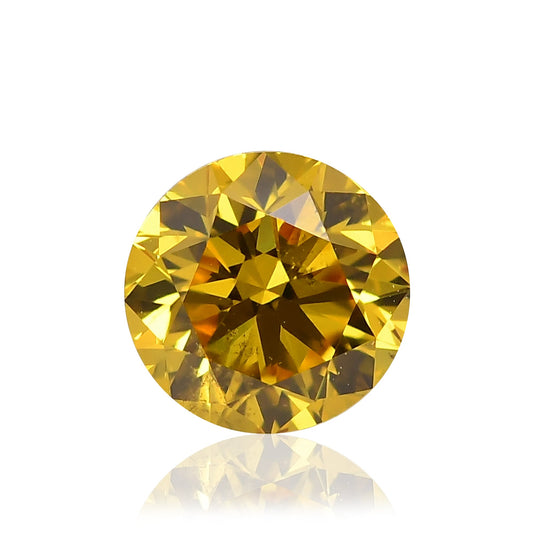 0,35 Karat Fancy Vivid Orange Yellow Brillant, runder Diamant, SI1, GIA