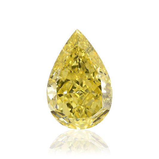 2,38 Karat Fancy Intense Yellow Birnenförmiger Diamant SI1 GIA
