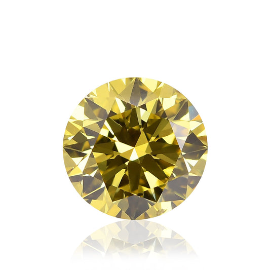 2,01 Karat, Fancy Deep Brownish Greenish Yellow, runder Brillant, VS2, GIA