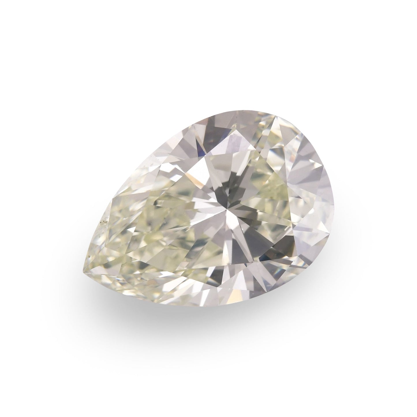 4,13 Karat hellgelbgrüner Birnen-Diamant VS1 GIA