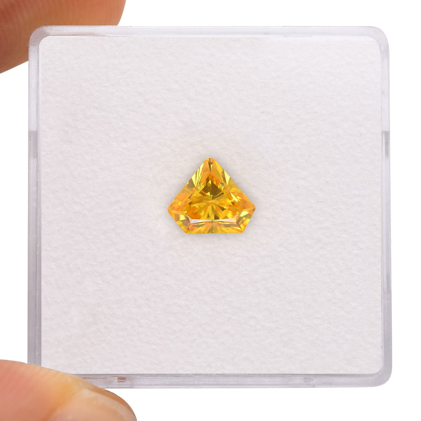 0,74 Karat Fancy Vivid Orange Yellow Triangle Diamant VS1 GIA