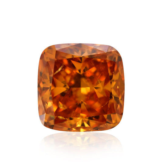 0,41 Karat Fancy Deep Yellow Orange Cushion Diamond I1 GIA