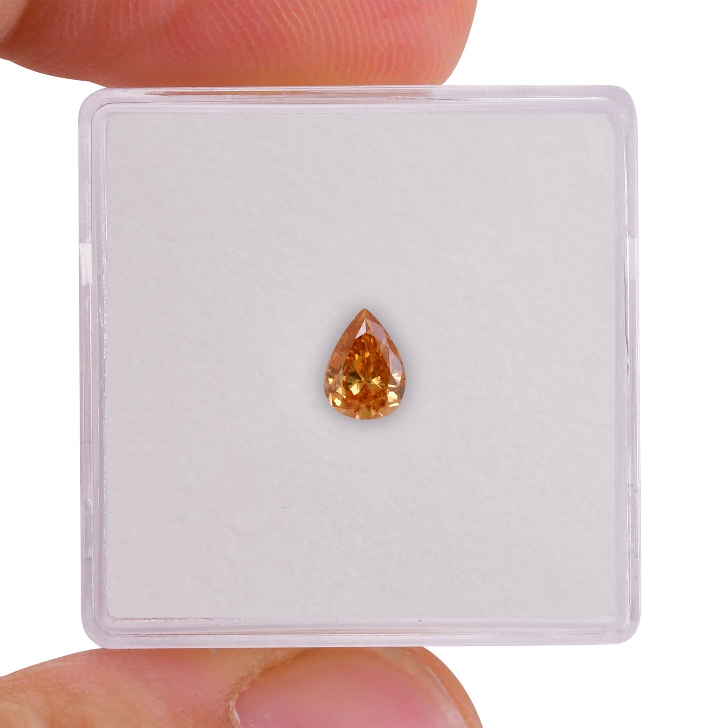 0,31 Karat Fancy Deep Yellow Orange Birnenförmiger Diamant I2 GIA