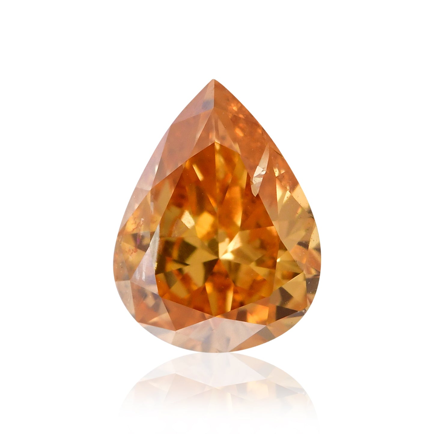 0,31 Karat Fancy Deep Yellow Orange Birnenförmiger Diamant I2 GIA