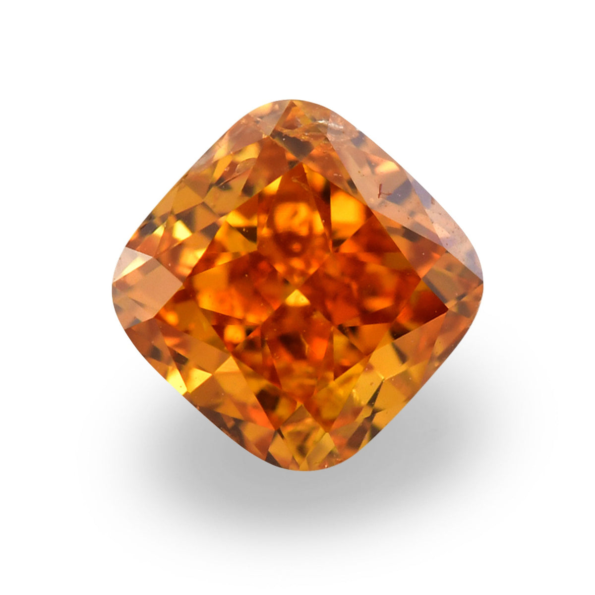 0,51 Karat Fancy Deep Yellowish Orange Cushion Diamond I1 GIA