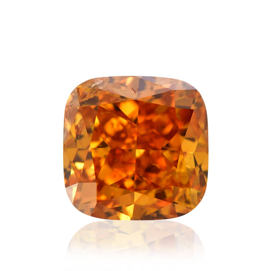 0,51 Karat Fancy Deep Yellowish Orange Cushion Diamond I1 GIA