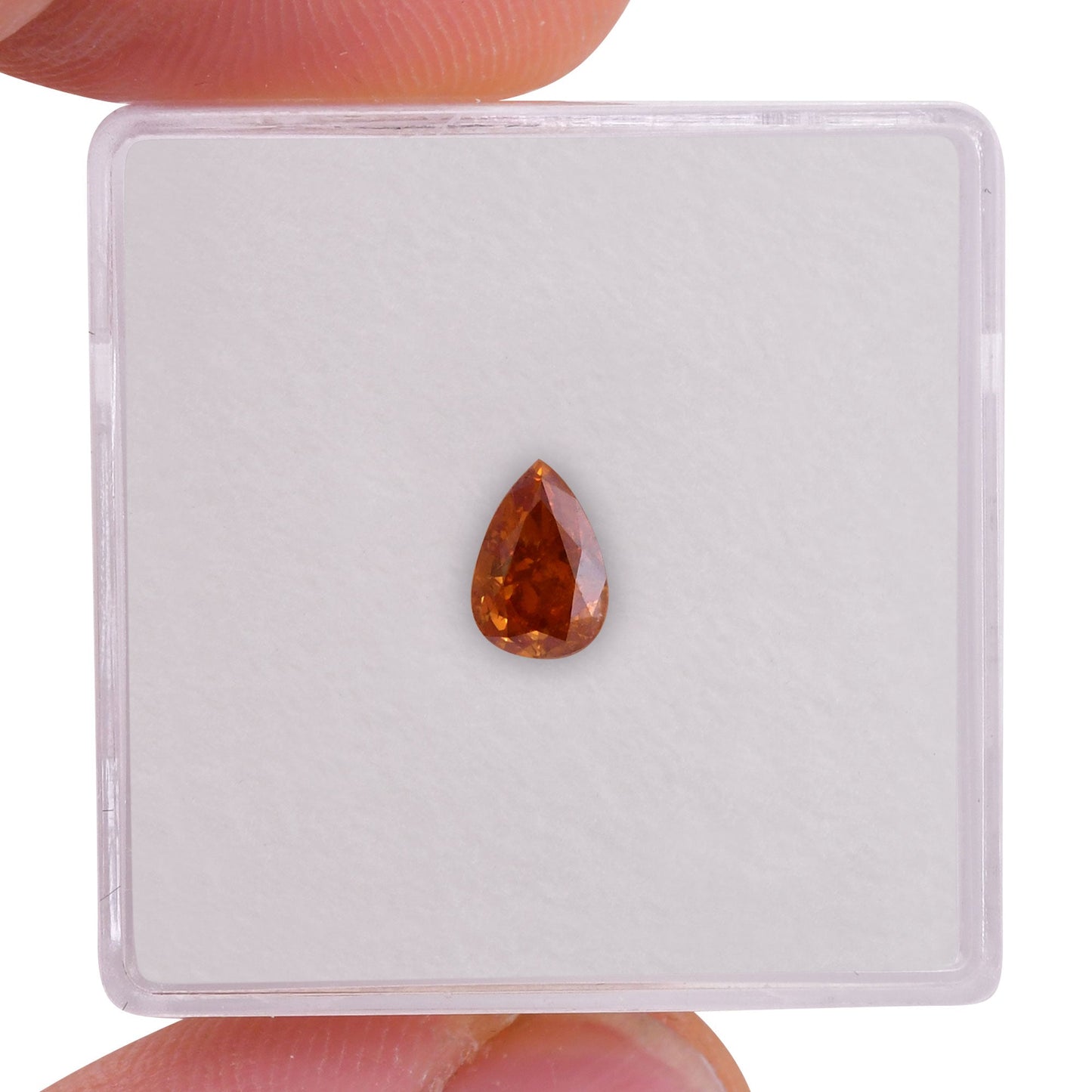 0.56 Carat Fancy Deep Yellowish Orange Pear Diamond (I1) GIA