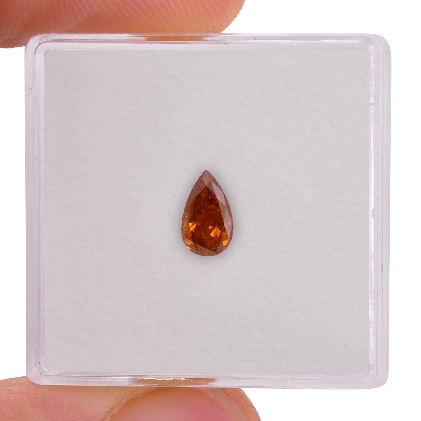 0,56 Karat Fancy Deep Brownish Yellowish Orange Birnenförmiger Diamant (SI2) GIA