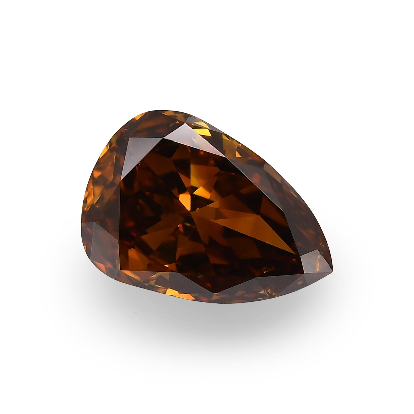 1.36 Carat Fancy Dark Orangy Brown Pear Diamond SI2 GIA