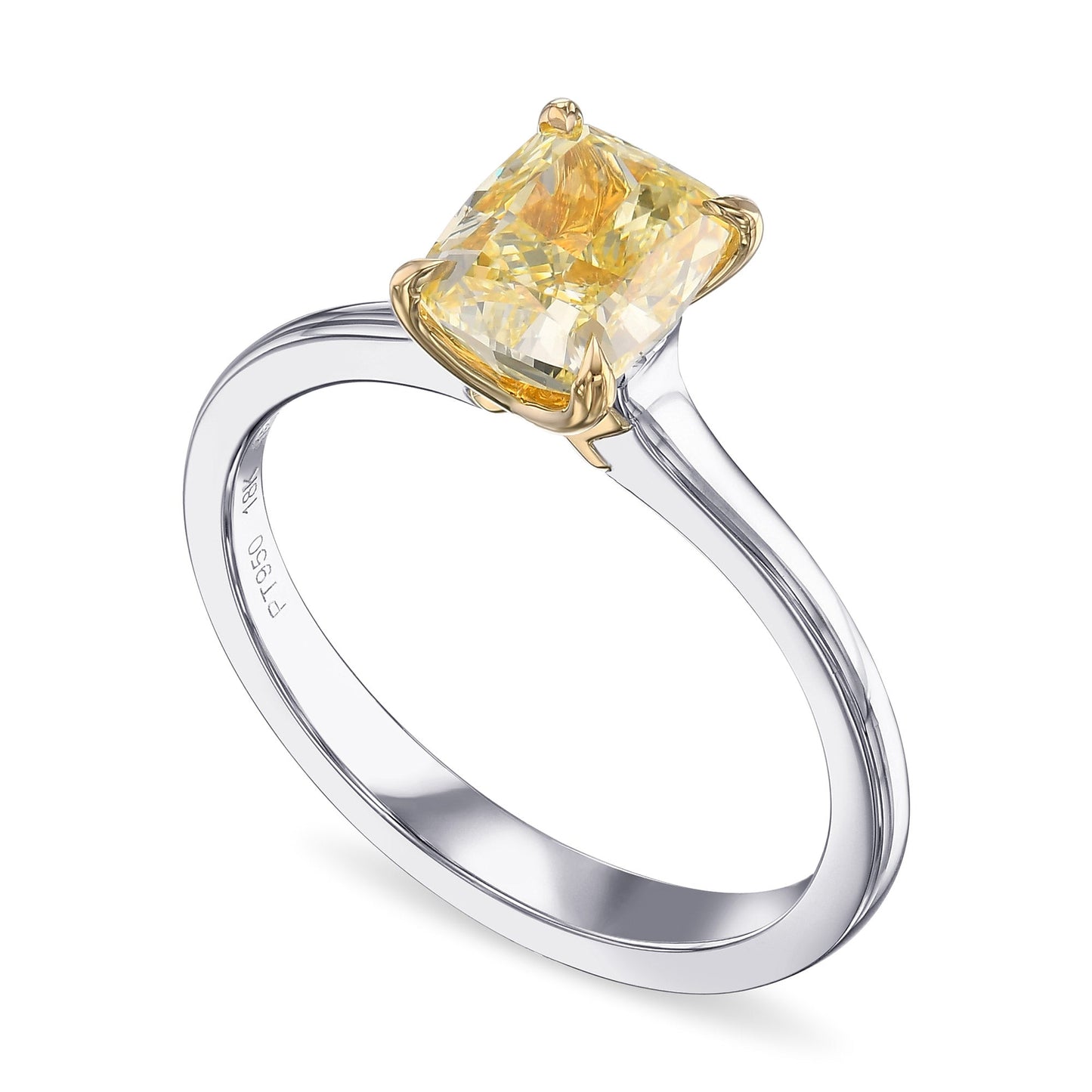 Fancy Yellow Cushion Diamond Classic Solitaire Engagement Ring