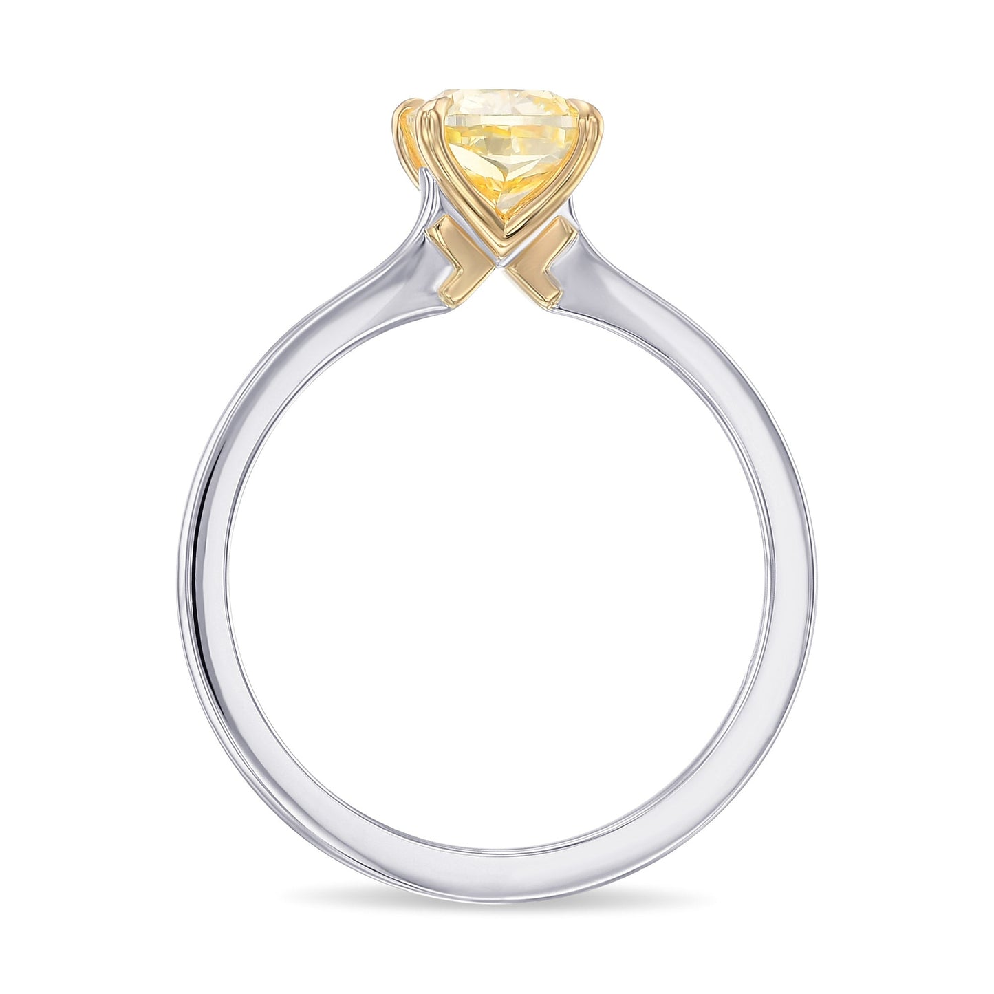 Fancy Yellow Cushion Diamond Classic Solitaire Engagement Ring