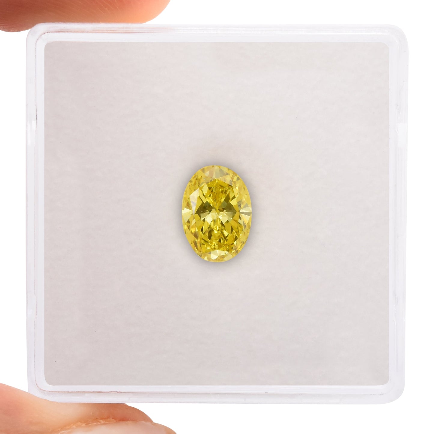 0.75 Carat Fancy Vivid Yellow Oval Diamond VS2 GIA