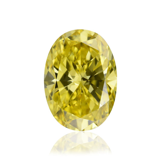 0.75 Carat Fancy Vivid Yellow Oval Diamond VS2 GIA