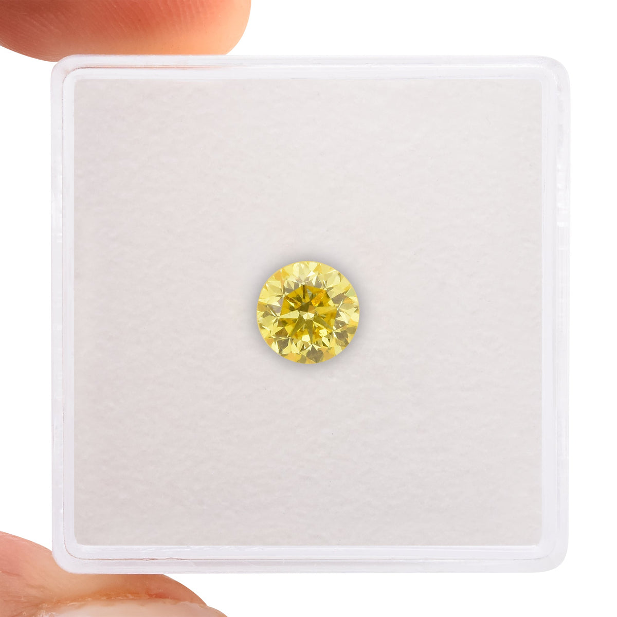 0,71 Karat Fancy Intense Yellow Round Brilliant VS2 GIA