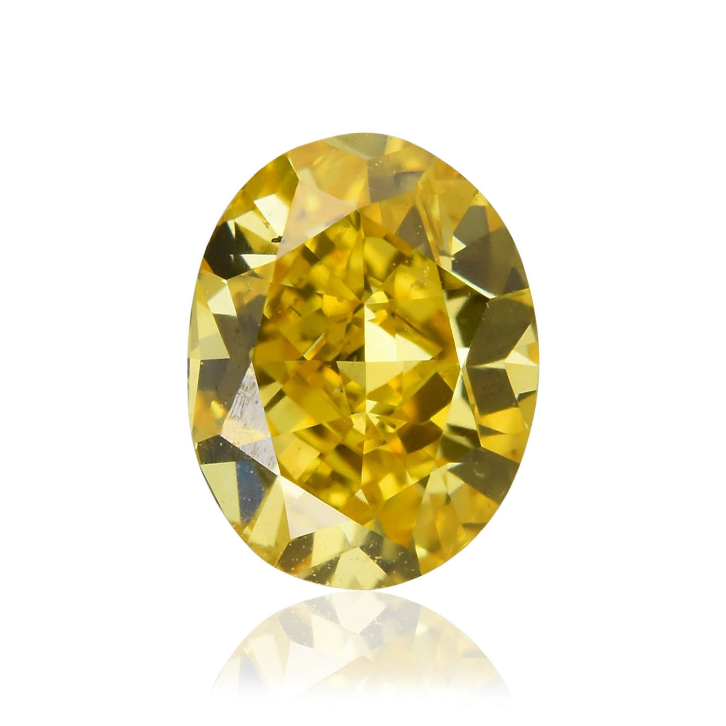 0.51 Carat Fancy Vivid Orangy Yellow Oval Diamond SI1 GIA