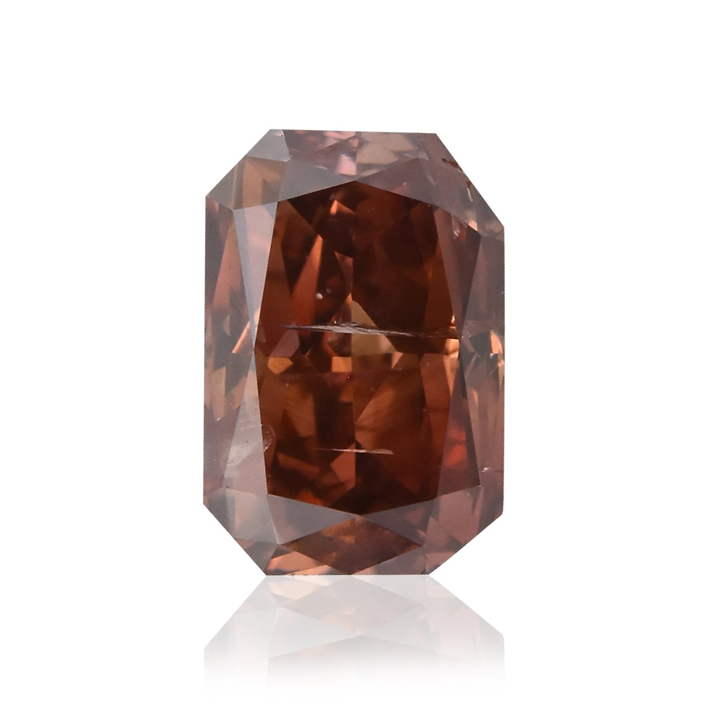 0,32 Karat Fancy Deep Brown Pink Radiant Diamond (I1) GIA