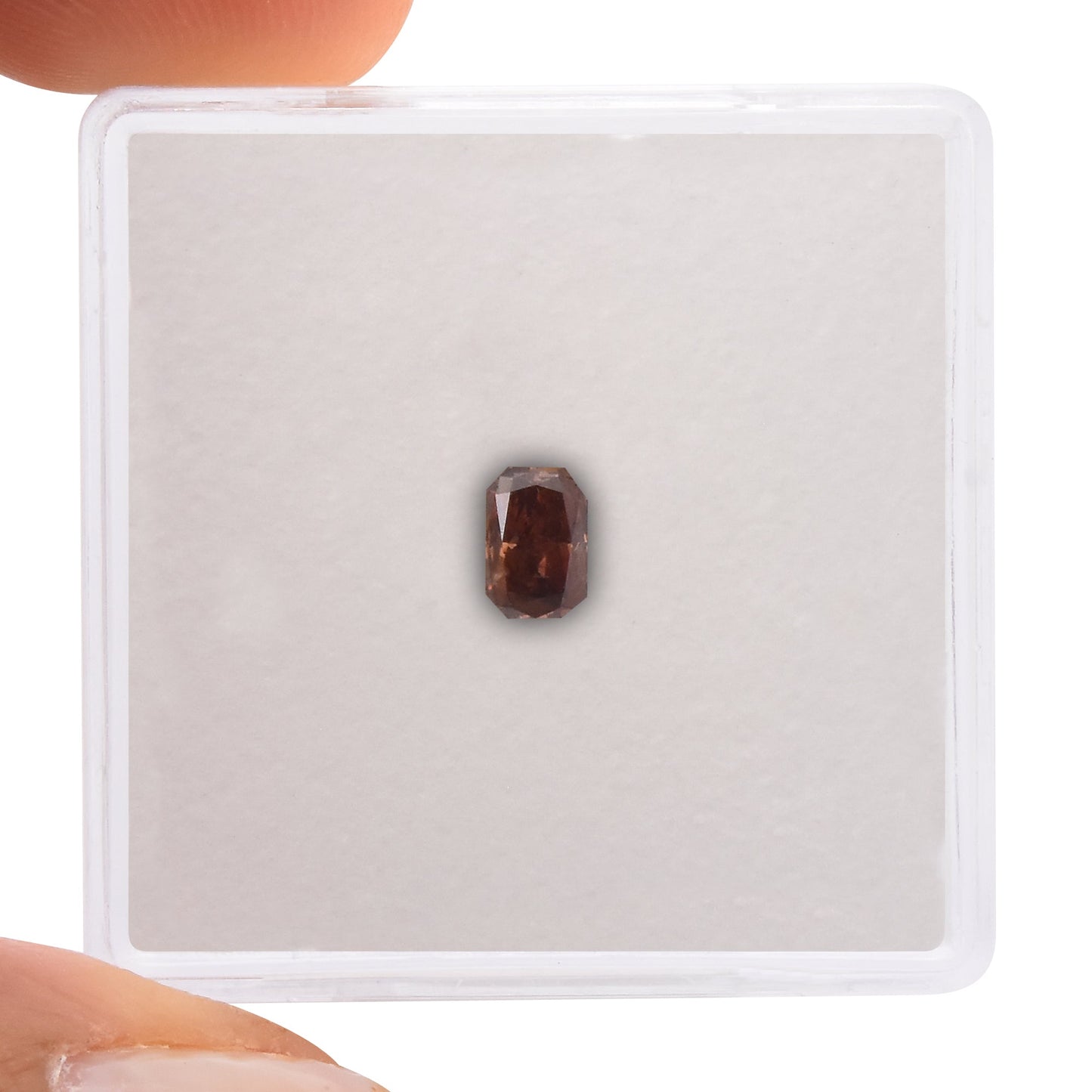 0,32 Karat Fancy Deep Brown Pink Radiant Diamond (I1) GIA
