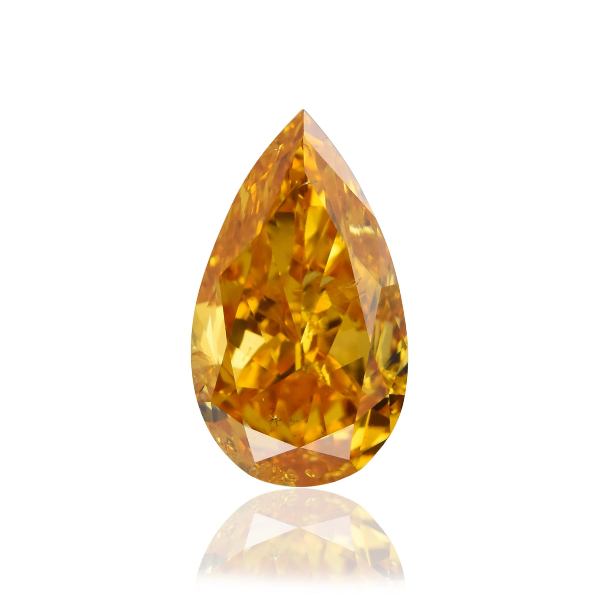 1,06 Karat Fancy Intense Yellow Orange Birnenförmiger Diamant (SI2) GIA