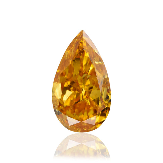 1,06 Karat Fancy Intense Yellow Orange Birnenförmiger Diamant (SI2) GIA