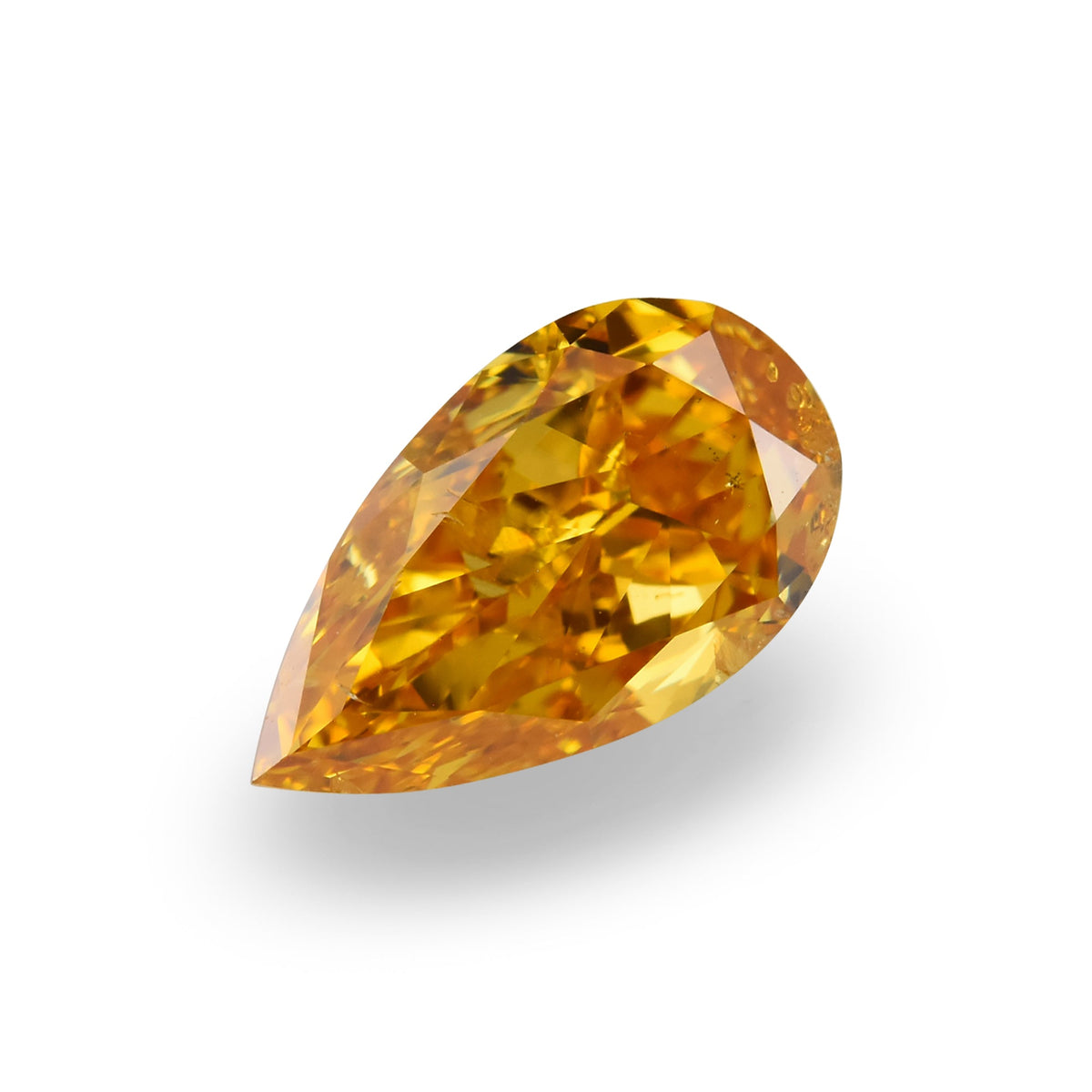 1,06 Karat Fancy Intense Yellow Orange Birnenförmiger Diamant (SI2) GIA